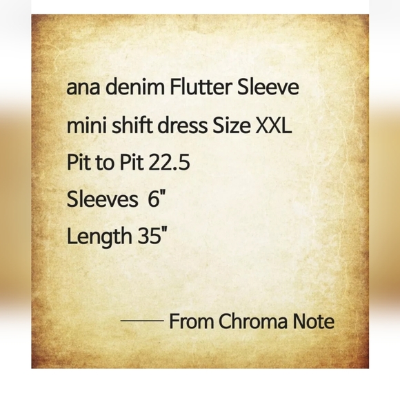 a. n. a. Square Neck Flutter Sleeve Soft Denim Button Up Cotton Mini Dress XXL - Picture 14 of 16